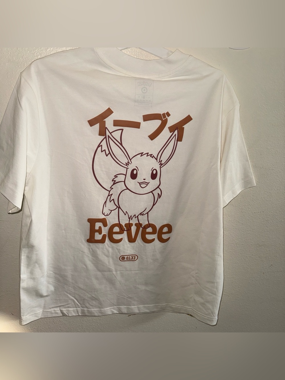 Pokemon x Target Eevee Graphic Tee - cream with Brown Print